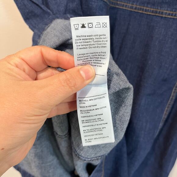 Untuckit For Her Denim Long Sleeve Shirt Career Professional Dress Size 10 - Picture 6 of 7